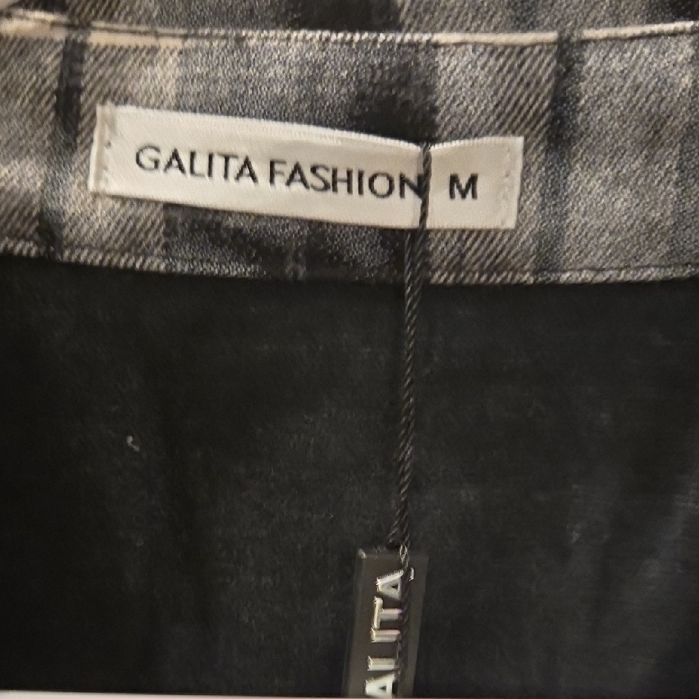 Plaid and Denim Patchwork Shirt Jacket - Picture 5 of 9